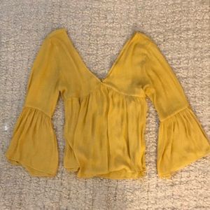 Mustard bell sleeve top